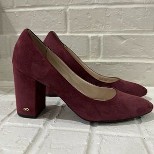 Cole Haan Red Suede Block Heel Pumps 9.5